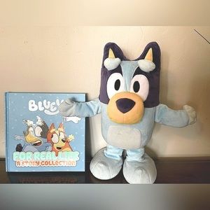 Bluey Plush Animated Dancing Game and Book Bundle - Like New!